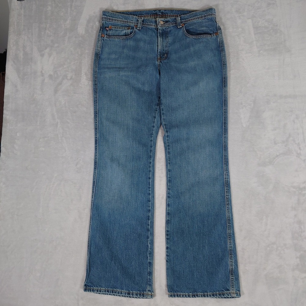Polo Ralph Lauren Jeans Womens 12 34x32 Blue Wide Leg Bootcut Vtg 90's Y2k Baggy